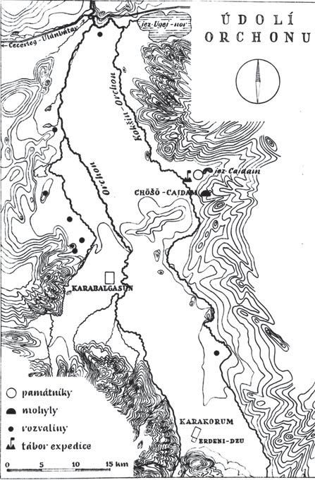 mapa údolí Orchonu